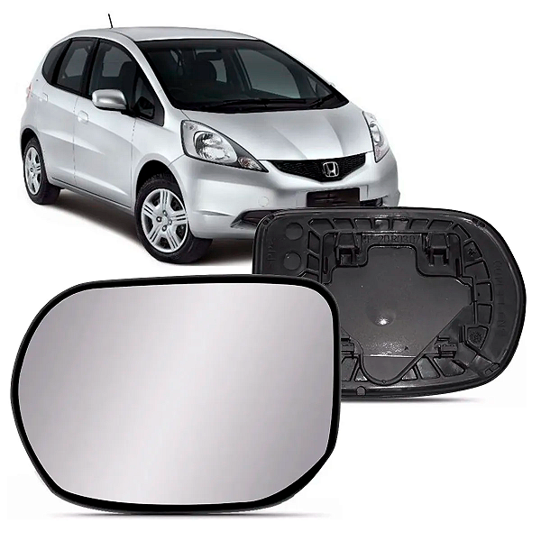 LENTE RETROVISOR NEW FIT 2009 A 2014 COM BASE BLAWER