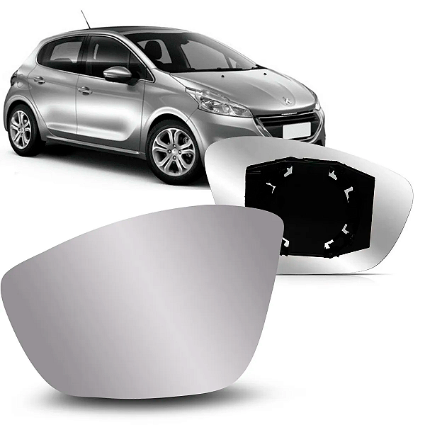 LENTE RETROVISOR PEUGEOT 208 2012 A 2021 COM BASE ORIGINAL