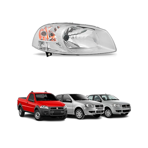 FAROL PALIO G4 2008 A 2012 SIENA G4 2010 A 2012 STRADA 2014 A 2019 MASCARA CROMADA
