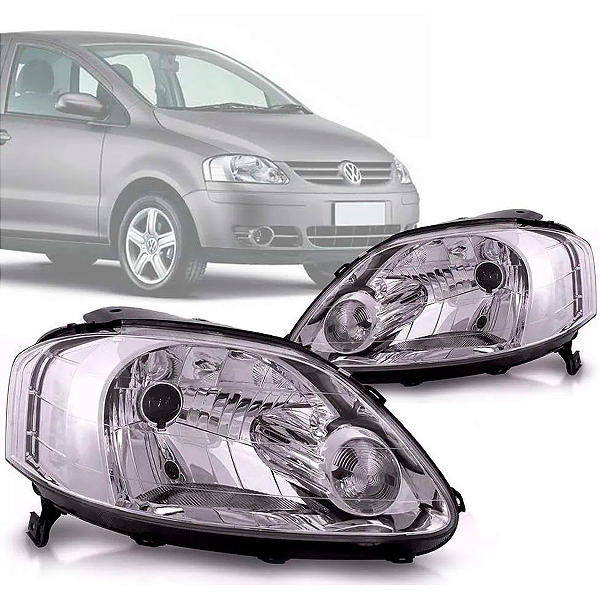 FAROL FOX 2003 A 2010 FOCO SIMPLES CROMADO
