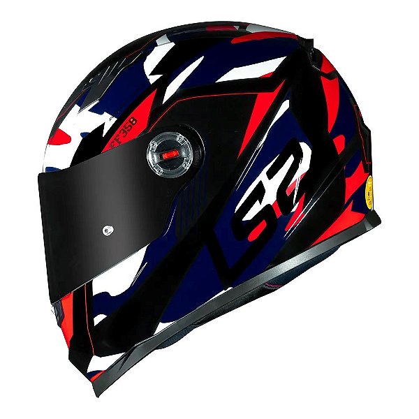 CAPACETE FF358 CLASSIC TANK VERMELHO/AZUL LS2