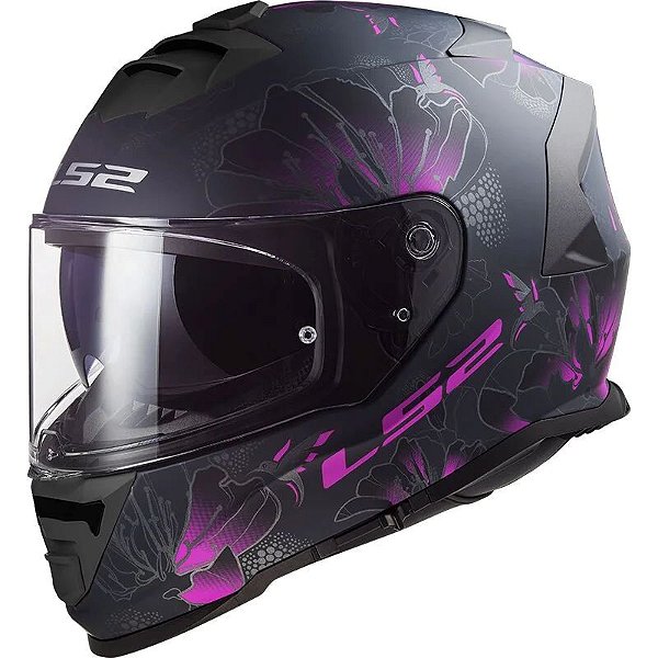CAPACETE FF800 STORM BURST PRETO FOSCO/ROSA LS2