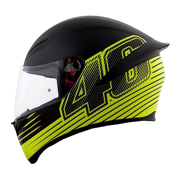 CAPACETE AGV K1 EDGE 46 PRETO FOSCO/AMARELO