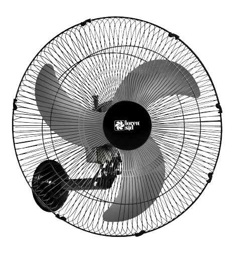 Ventilador de Parede Loren-Sid Turbo 60 M1 Preto Bivolt Ref-198