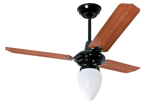 Ventilador de Teto Loren-Sid Diplo M3 Pera Preto 220V com Pás de Madeira MDF Mogno Ref-1754