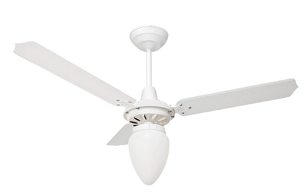 Ventilador de Teto Loren-Sid Diplo M3 Pera Branco 220V com Pás de Madeira MDF Branca Ref-2385