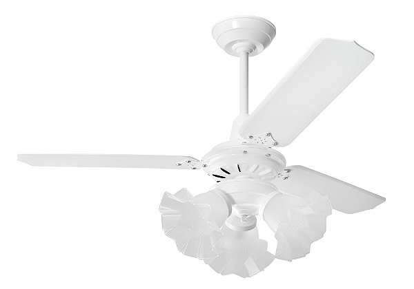 Ventilador de Teto Loren-Sid Diplo M3 Diamante Branco 220V com Pás de Madeira MDF Branca Ref-2600