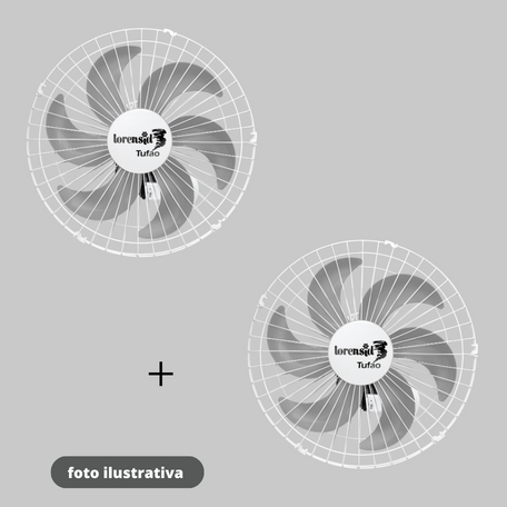Ventilador de Parede Loren-Sid Tufão 50 M2 Branco Bivolt ( 02 Unidades ) Ref-2642