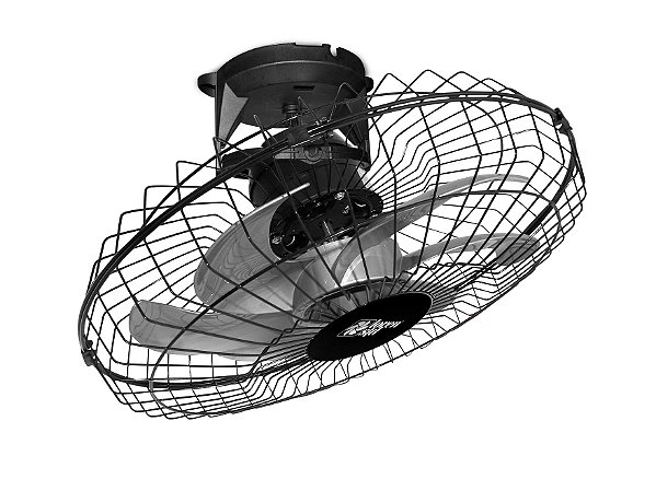 Ventilador de Teto Turbo 50 Orbital Loren-Sid Preto Grade de Aço Bivolt Ref-2484