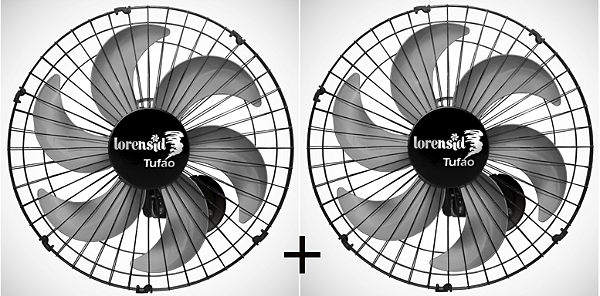 Ventilador de Parede Loren-Sid Tufão 50 M2 Preto Bivolt ( 02 Unidades ) Ref 2029