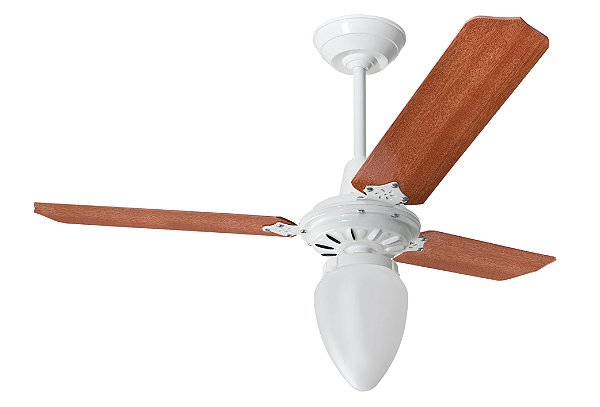Ventilador de Teto Loren-Sid Diplo M3 Pera Branco 220V com Pás de Madeira MDF Mogno Ref-283