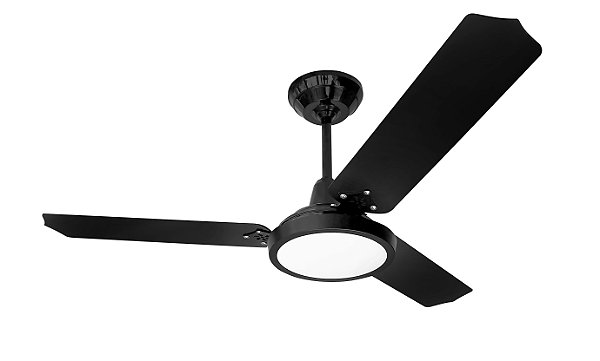 Ventilador de Teto Loren-Sid Diplo M3 Lumi LED Preto 3V 127V com Pás Pretas Injetadas de Plastico Ref-10787