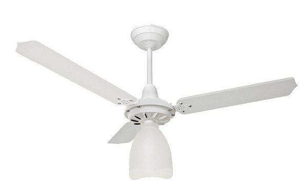 Ventilador de Teto Loren-Sid Diplo M3 Lumi Branco 3V 220V com Pás de Madeira Branca Ref-2069