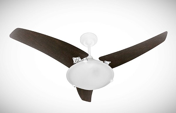 Ventilador de Teto Loren-Sid Diplo M3 Uranio Branco 220V com Pas Tabaco Madeira 3P04M Ref-8219