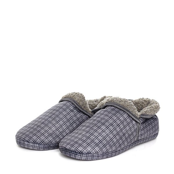 Pantufa Masculina Sapato Xadrez Pelúcia 203777