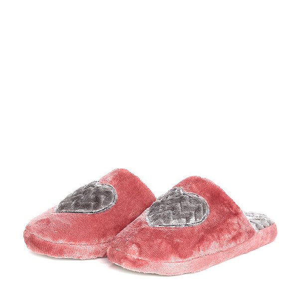 Pantufa Feminina Coração Rosa 203905