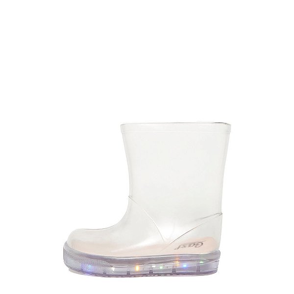 Galocha Bota Infantil INF028 Transparente com Led