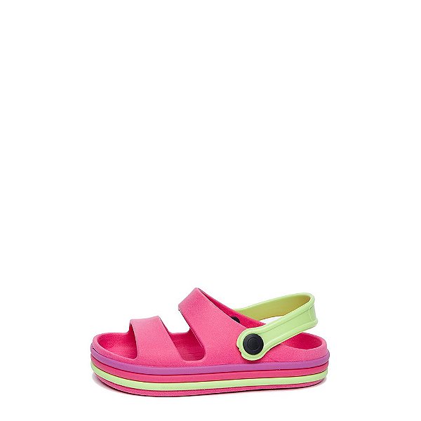 SANDALIA BABUCHE INF039 ROSA/VERDE