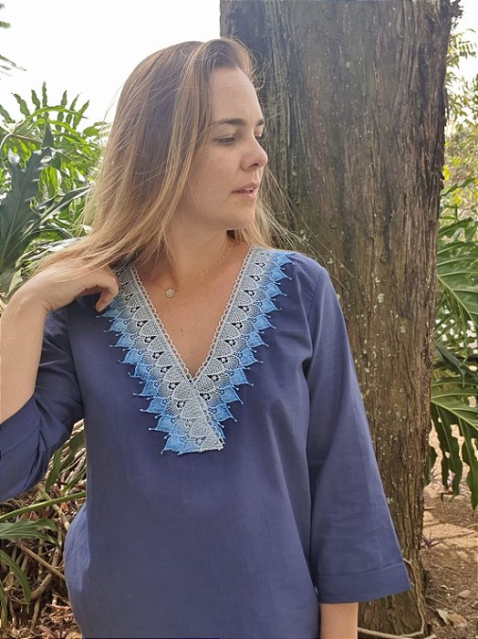 Blusa Bali - Bata com renda