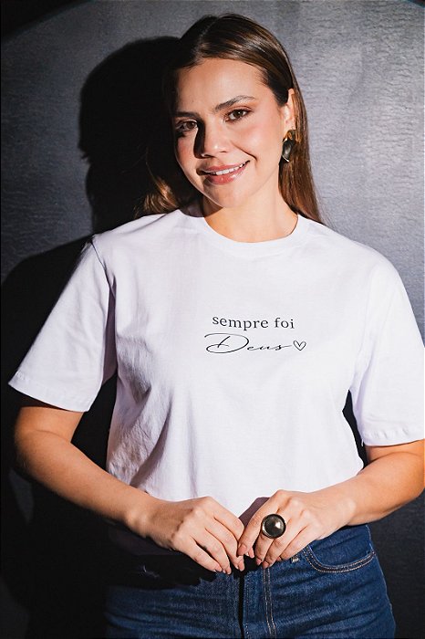 CAMISETA "SEMPRE FOI DEUS" - P AO G5 - BRANCA