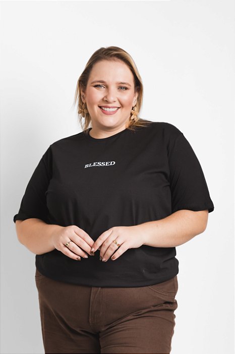CAMISETA "BLESSED" - P AO G5 - PRETA