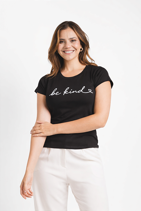 T-SHIRT "BE KIND" P AO G5 - PRETA
