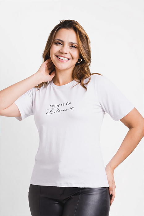 T-SHIRT "SEMPRE FOI DEUS" P AO G5 - BRANCA
