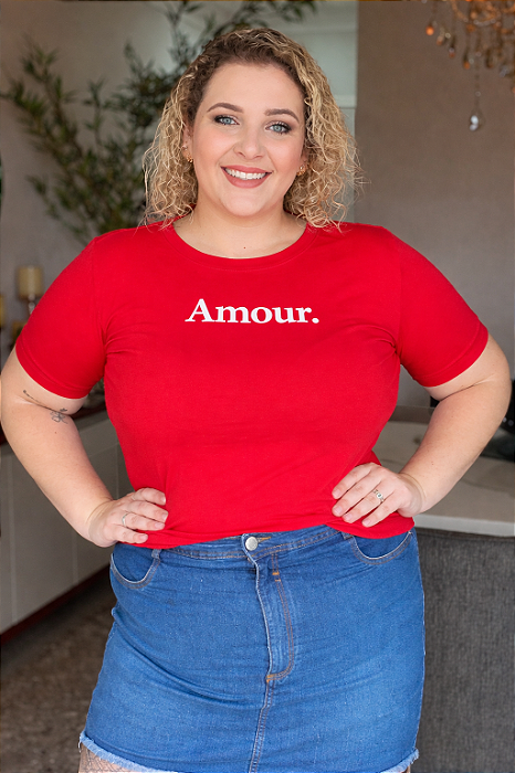T-SHIRT "AMOUR" P AO G5 - VERMELHA