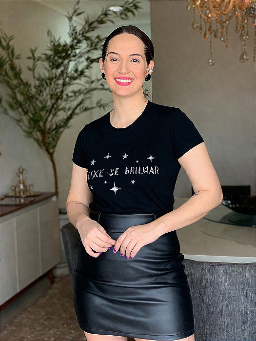 T-SHIRT "DEIXE-SE BRILHAR" P AO G5 - PRETA