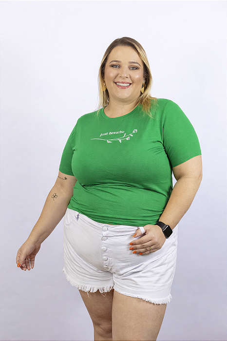 T-SHIRT "JUST BREATH" P AO G5 - VERDE