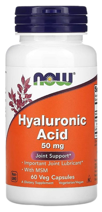 Now hyaluronic acid 50mg 60 veg caps