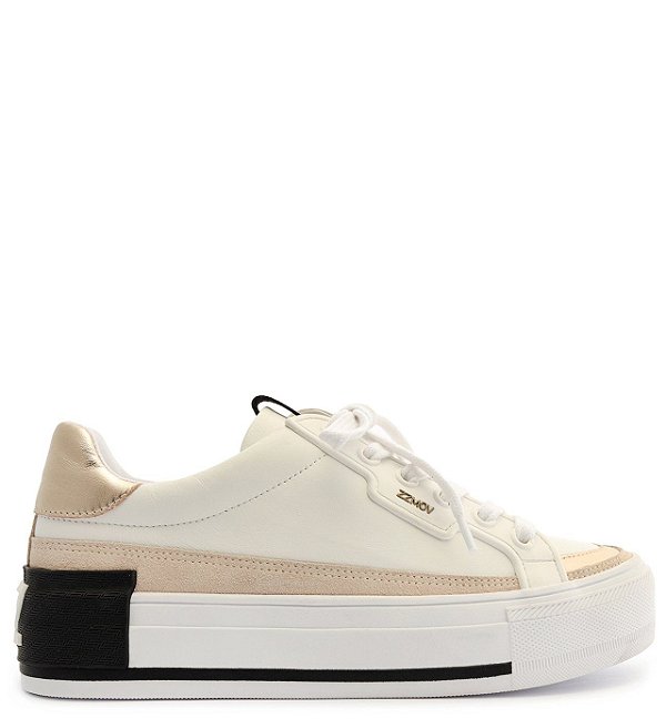 T nis Arezzo Branco Couro Flatform ZZ Mov Carmesin Store