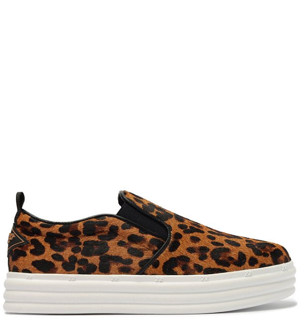 T nis Arezzo Slip On Animal Print Flatform Carmesin Store