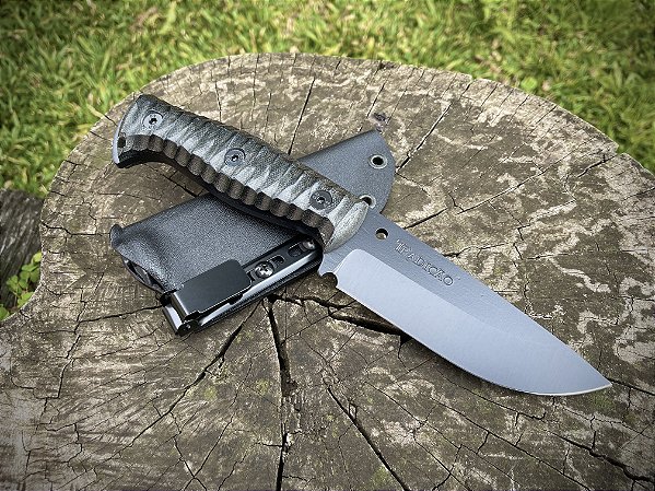 Faca para Bushcraft e Sobrevivência modelo EDC Bainha em Kydex