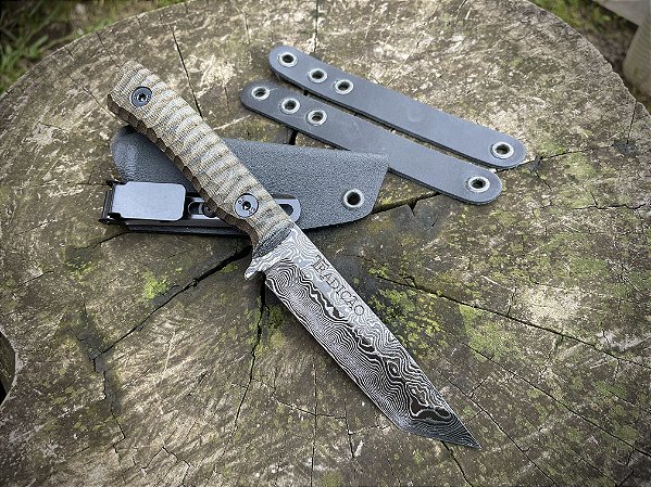 Faca para EDC, modelo Companion Tantô em Damasco