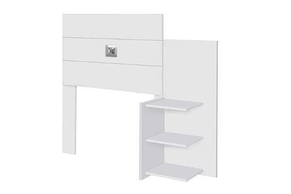 Cabeceira Para Cama Box Solteiro Moderna Com Mesa Lateral 3 Prateleiras Espaçosa Ao