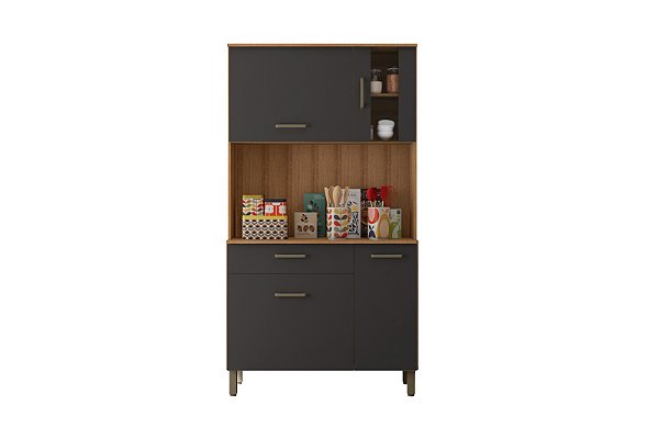 Kit Armário De Cozinha Compacta Viena Plus Com 4 Portas e 1 Gaveta Vp