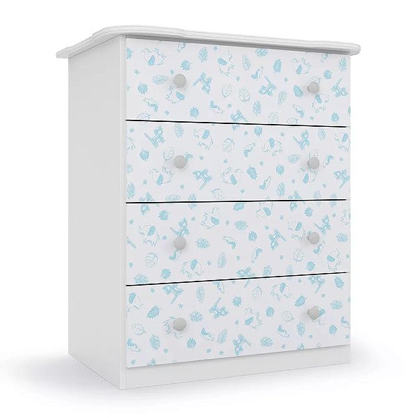 Cômoda Para Bebê Espaçosa Com 04 Gavetas Para Quarto Infantil Luxo Ic4