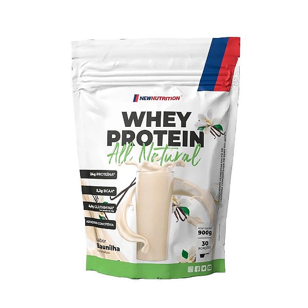 Whey Protein Concentrado All Natural - Adoçado com Stevia - Sabor ...