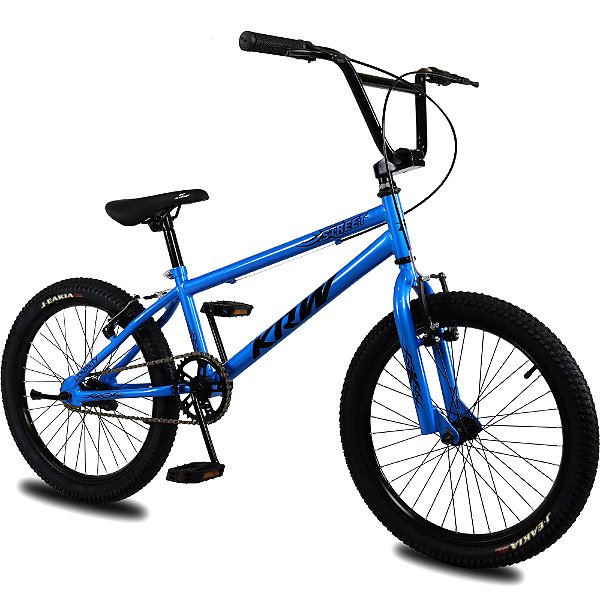 Bicicleta Aro 20 KRW BMX Cross V-Brake Sem Marchas Azul Escuro/Preto