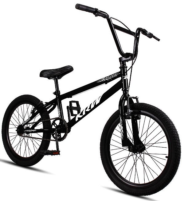 Bicicleta Aro 20 KRW BMX Cross V-Brake Sem Marchas Preto/Branco