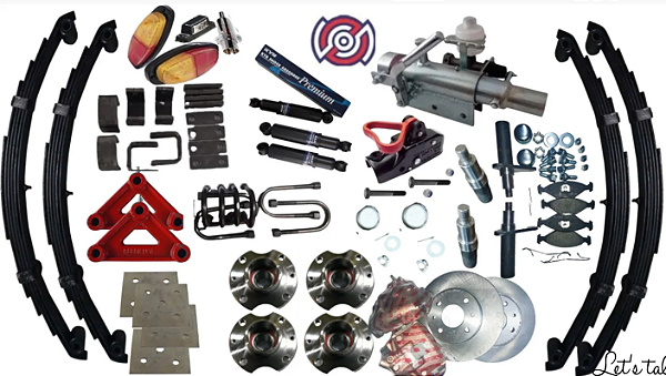 ALTERADO Kit Suspensão completo com freio p/ carretinha capacidade de 2500kg  (FIAT)