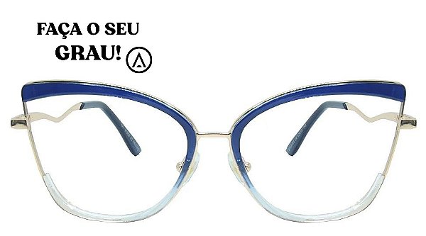 Armação de Grau Fournier Azul e Dourado