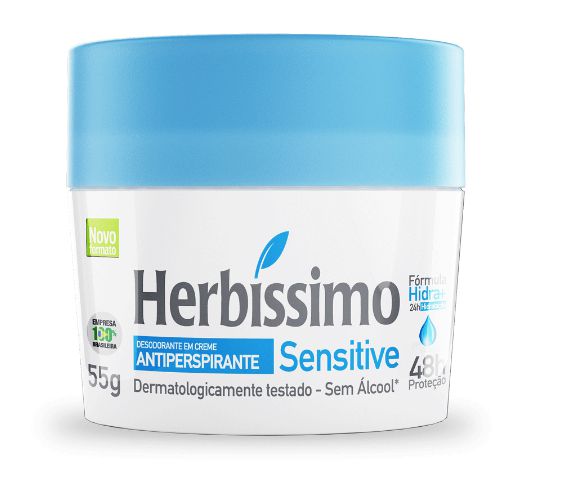 Desodorante Vegano Creme Antitranspirante Herbissimo Sensitive 55g