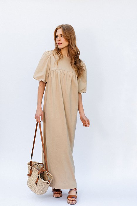 Vestido Puff Neutral