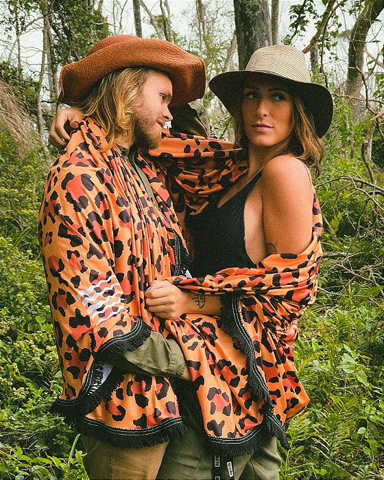 Kit Leopardo | canga redonda + beach pillow