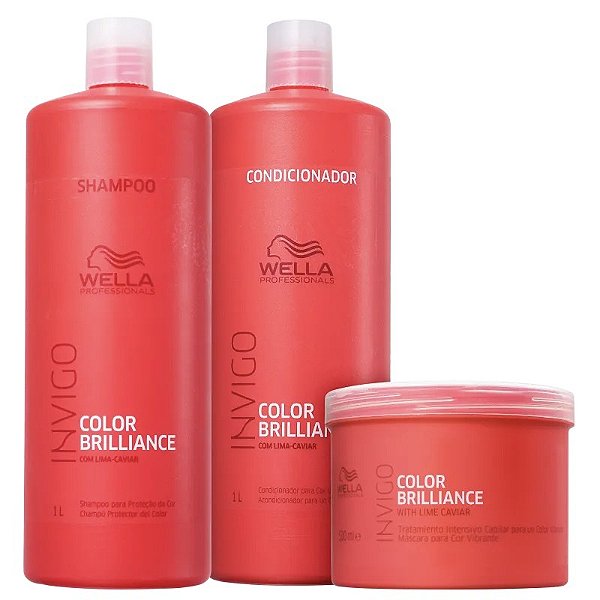 Kit Wella Professionals Invigo Color Brilliance Salon Trio (3 Produtos)