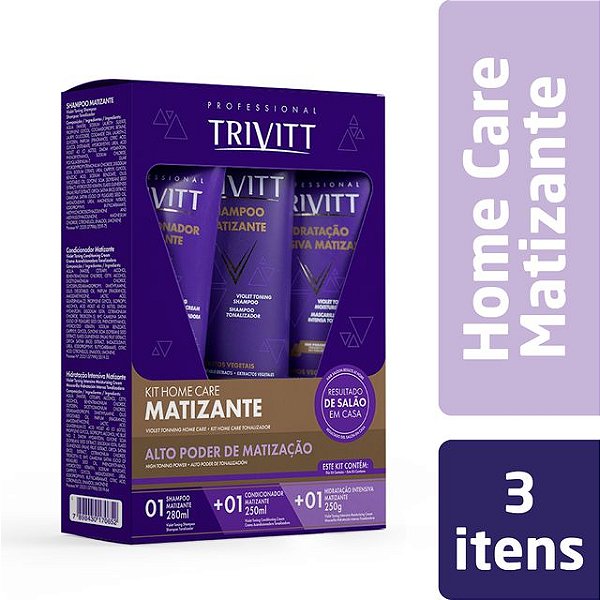 Kit Itallian Hairtech Trivitt Matizante Hidratação Intensiva Trio (3 Produtos)