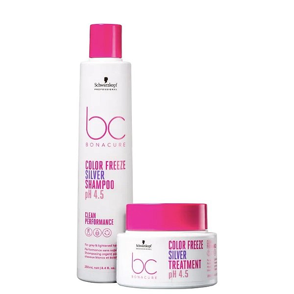 Kit Schwarzkopf Professional BC Bonacure Clean Performance Color Freeze Silver Dupla (2 Produtos)