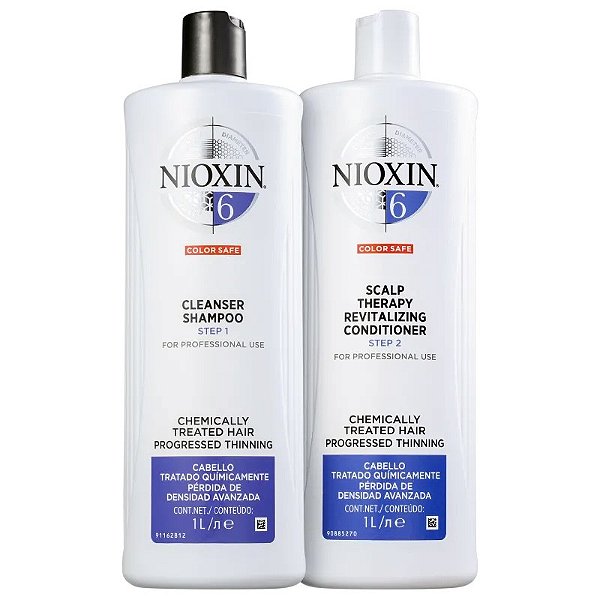 Kit Nioxin Salon Duo Sistema 6 de Tratamento Contra Afinamento Capilar (2 Produtos)